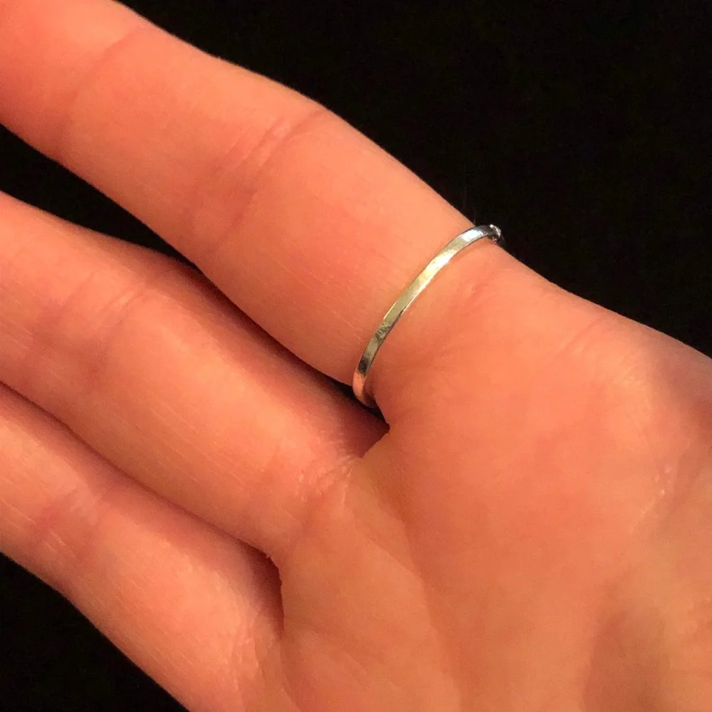Silver Tone Blue Faux Gemstone Ring